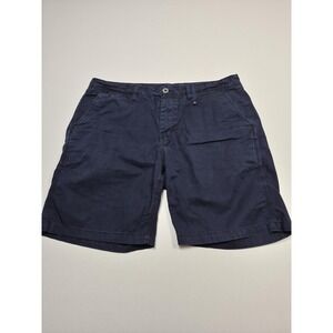 Original Paperbacks Shorts Mens 34 Blue Chino 8" Inseam Button Fly Cotton Casual